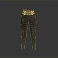 Black Leggings With Brown Belt And Gold Buckles High Waist Design For Daily Use