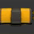 Yellow Tactical Ammo Pouch With Warning Sign And Bullets Design