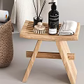 Natural Style Bathroom Essentials With Towels Robe Toiletries And Storage