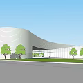 Modern Art Museum Architecture Circle Triangle Cui Kai Science Park 3d model