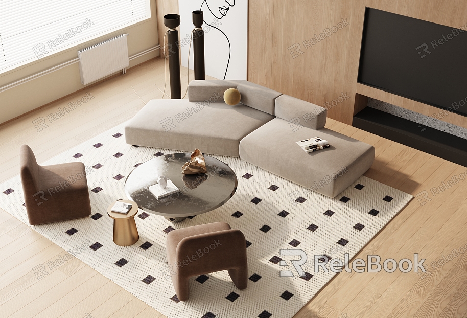 Modern Sofa Coffee Table Combination Sofa Combination model