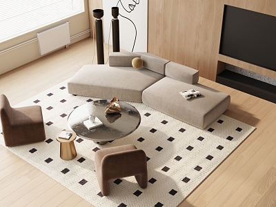 Modern Sofa Coffee Table Combination Sofa Combination model