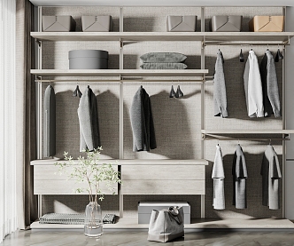 modern wardrobe open wardrobe 3d model