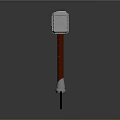Silver Mjolnir Hammer With Triangular Symbol Blue Top And Red Handle