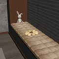 Cozy Window Seat Interior With Rabbit Doll And Yellow Flower Cushion
