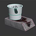 Silver Metallic Cup On Textured Metal Heating Plate For Daily Household Items