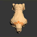 Low Poly Golden Gorilla Sculpture With Geometric Design On Reflective Surface