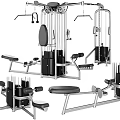 Professional Gym Sports Equipment Collection With Training Machines Weight Benches And Dumbbell Racks