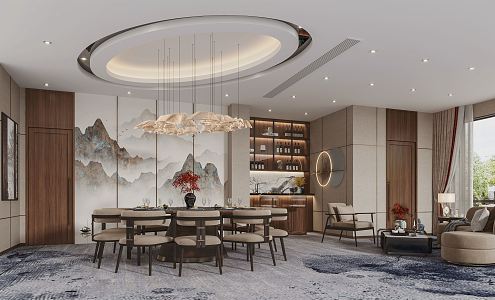 New Chinese-style private room on the first floor 3d model