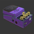 Purple Commercial Effects Pedal Equipment With Control Panel And Multiple Knobs 3d model