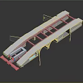 White Mechanical Equipment Frame With Metal Components And Support Structures 3d model