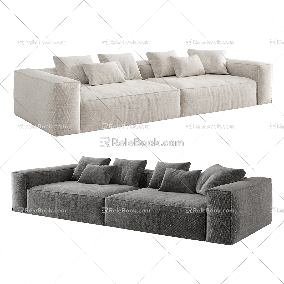 Three-seat sofa 3d model