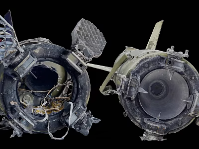 Military Weapon Mechanical Components With Worn Metal Barrel And Gear Structure Details 3d model