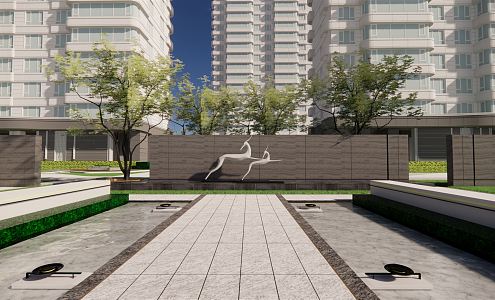 Modern landscape wall Zen landscape shadow wall 3d model