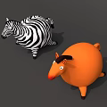 Fun Inflatable Zebra Shaped and Orange Animal Models for Outdoor Decoration
