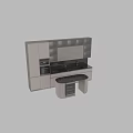 Modern Kitchen Interior With Light Colored Cabinets Marble Countertop And Wine Cooler