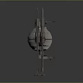 Mechanical Combat Weapon With Four Legged Frame And Spherical Core Structure Design 3d model