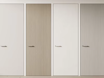 Various Color Hinged Doors With Metal Handles For Modern Home Interior 3d model