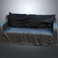 Soft Gray Fabric Sofa With Black Accent Cushions In Modern Design