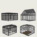 Various Glass Canopy Designs With Different Roof Shapes And Frame Structures 3d model