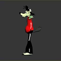 3D Cartoon Character In Red Shirt Black Pants With Green Arms And Roller Skates