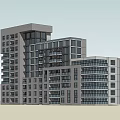 Modern High Rise Apartment Building Architecture With Glass Facade And Balconies