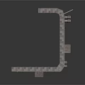 3D Model Industrial Metal Walkway Platform With Steel Components And Gray Structure