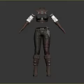 Game And Movie Character Leather Costume Design With Waist Belt And Arm Straps