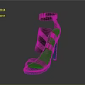 High Heel Shoe Sculpture Carving with Modern Design Ankle Strap Platform Sole and Stiletto Heel
