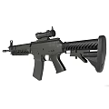 Modern Black Tactical Rifle With Scope Magazine Ergonomic Grip And Durable Design
