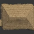Traditional Wooden Cabin With Thatch Roof Small Windows And Wooden Walls