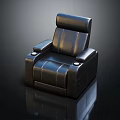 Modern Leather Single Seater Sofa With Cup Holders For Living Room