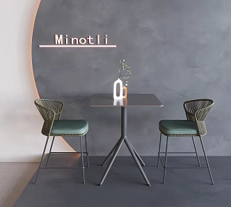Nordic Rattan Negotiation Table and Chair Leisure Tea Table and Chair Dining Table and Chair 3d model
