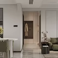Modern Living Dining Area Interior With Floor to Ceiling Windows TV Wall and Natural View