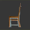Vintage Wooden Leisure Chairs with Colorful Tones and Simple Backrest Design