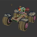 Mars Exploration Rover With Large Rugged Wheels And Scientific Instruments For Planetary Research 3d model