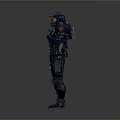 Futuristic Sci Fi Mechanical Armor In Blue And Black With Metallic Accents 3d model