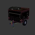 Black Camping Trailer With Roof Rack Storage Compartments And Travel Gear