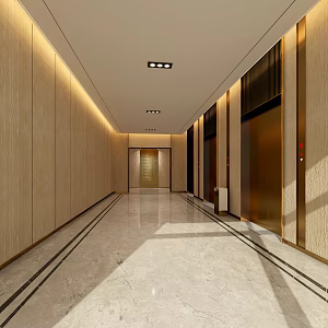 Modern elevator hall office elevator hall texture paint 3d model