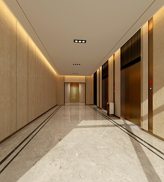 Modern elevator hall office elevator hall texture paint 3d model