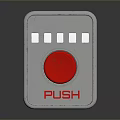 Household Push Button With Red PUSH Label White Casing And Small Square Indicators 3d model