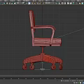 Green Single Office Chair With Armrests And Silver Metal Frame On Wheels