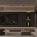 Modern Living and Dining Room Interior With Sofa Coffee Table And Decorative Painting