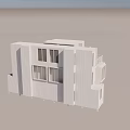 Modern Container Building Design With Stacked Units Balconies And Open Windows 3d model
