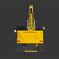 Large Yellow Tracked Construction Excavator With Front Bucket And Cab