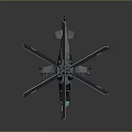 Aerospace Helicopter Model Featuring Gray Body Green Nose Four Rotors And Wing Weapons