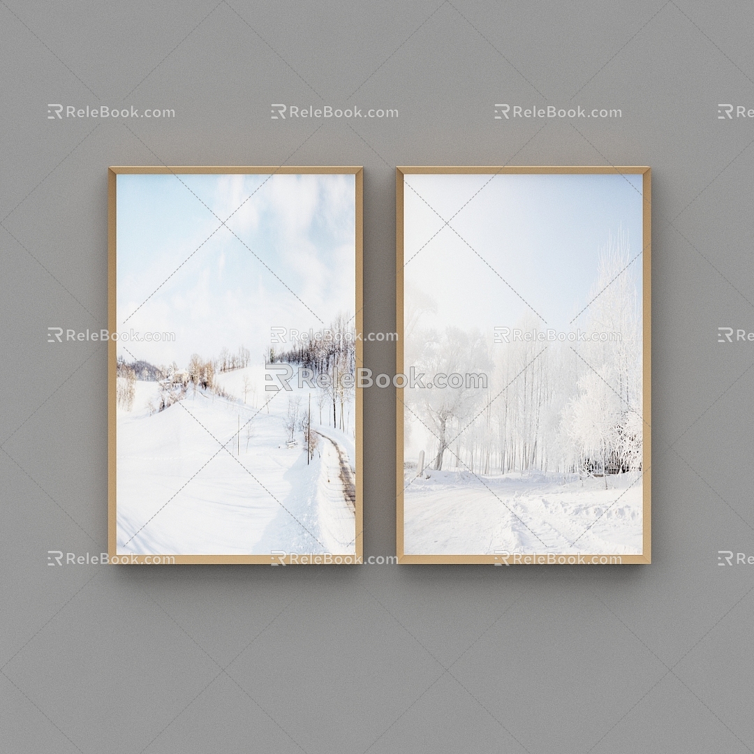 Hanging Landscape Painting 3d model