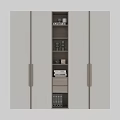 Modern Wardrobe Interior With Open Shelving Books Decorative Items And Drawer