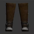 Tall Vintage Leather Boots With Metal Toe Caps Buckle Straps And Retro Design