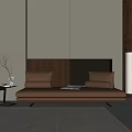 modern three-seat sofa double sofa 3d model